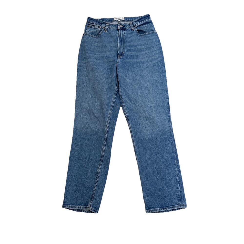Abercrombie & Fitch Curve Love The 90s Straight Ultra High Rise Jeans 30/10 Blue
